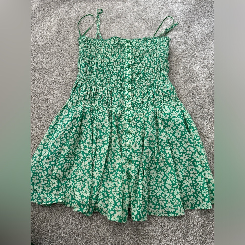 Green floral dress